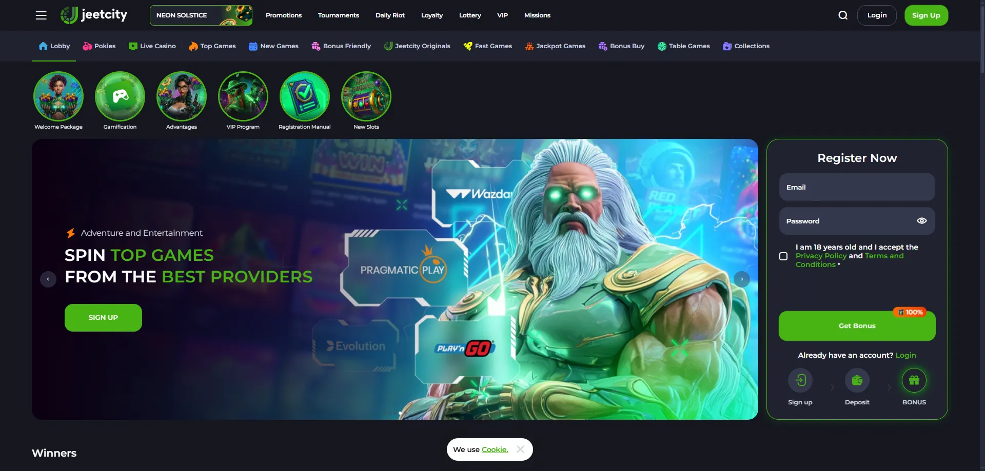 JeetCity Casino New Zealand overview — online casino homepage 2026